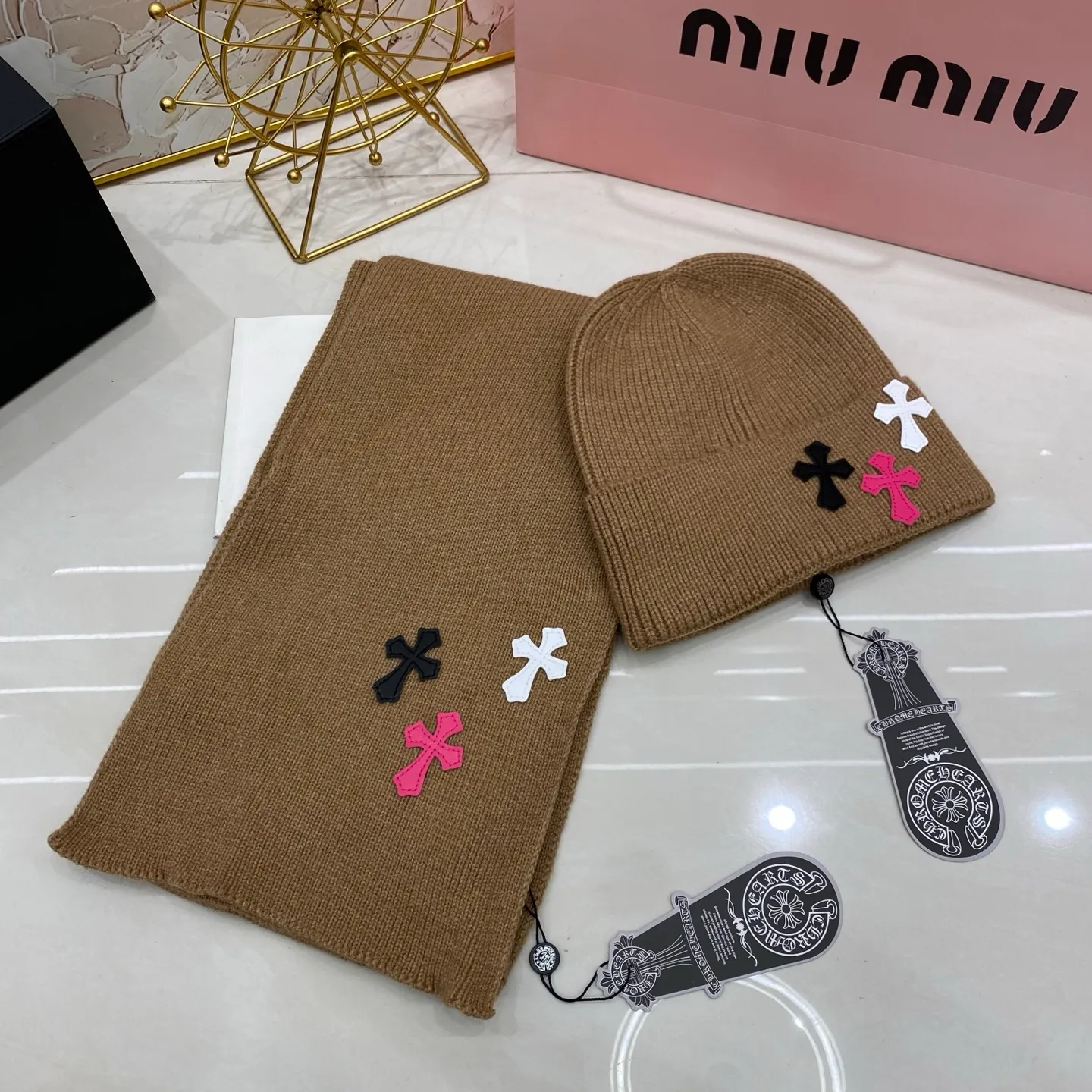 Kroxin two-piece set cashmere knitted hat + scarf🧣
